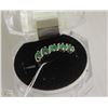 Image 1 : #43-GREEN EMERALD 925 SOLID SILVER RING