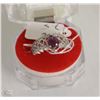Image 1 : #58- NATURAL AMETHYST &CZ925 SOLID SILVER RING