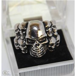 MEN'S HEAVY STAINLESS STEEL SKULL RING