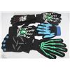 Image 1 : LOT OF 6 GLOW IN THE DARK KIDS SAFETY GLOVES