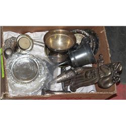 BOX W/SILVER PLATED ITEMS INCL - SANTA