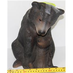 CERAMIC BEAR AND CUP FIGURINE