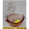 Image 1 : PINK ART GLASS SWAN