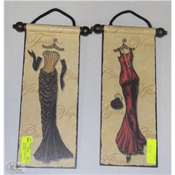HOME INTERIORS 2 LADIES WALL HANGINGS VOQUE