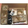 Image 1 : LOT OF 6 GLASS SHADES, 1 CASE OF CERAMIC TILES