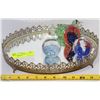 Image 1 : MIRRORED TRAY WITH ART GLASS PAPERWEIGHTS