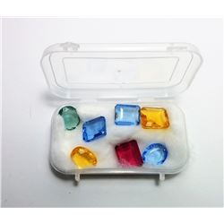 LOT OF 7 MULTI COLORED TOPAZ GEMSTONES
