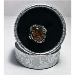 OVAL AMBER FASHION RING