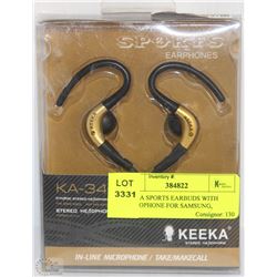 KEEKA SPORTS EARBUDS WITH MICROPHONE FOR SAMSUNG,