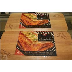 12 CEDAR GRILLING PLANKS, CAST IRON BURGER PRESS,