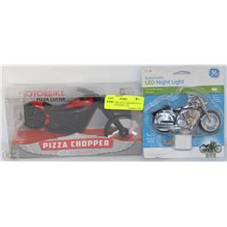 NEW MOTORCYCLE CHOPPER PIZZA CUTTER WITH NEW LED