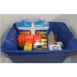 BASKET WITH NEW ELIZABETH GRANT SKINCARE, MICHAEL