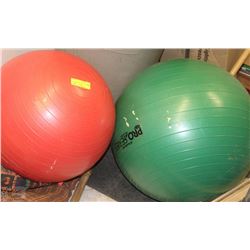 FITNESS! LOT OF 2 ASSORTED SIZED BALANCE BALLS