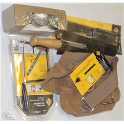 BOX WITH 2 NEW UNDERCUT SAWS, ROD SAW & DRILL BIT