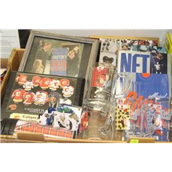 FLAT OF HOCKEY MERCHANDISE INCL GRETZKY AND MORE