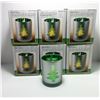 Image 1 : LOT OF 6 GLASS XMAS TEA LIGHT HOLDERS