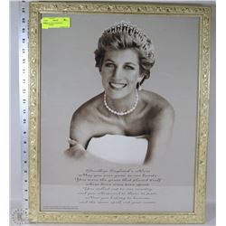 PRINCESS DIANA MEMORIAL FRAMED PRINT