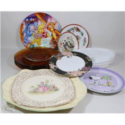 BOX WITH ASSORTED CHINA, SAUCERS, AND
