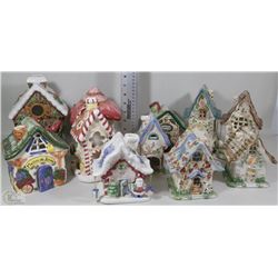 COLLECTION OF HOUSE SHAPED TEA LIGHT HOLDERS