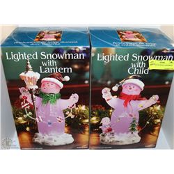 2 LIGHTED SNOWMAN ORNAMENT