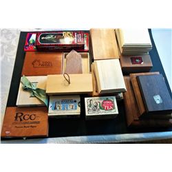 LARGE LOT OF WOODEN PROJECT BOXES & PLAQUES