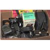 Image 1 : BOX OF ANTIQUES INCL CAMERAS, CAMCORDERS, AND