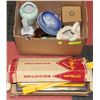 Image 1 : BOX OF ANTIQUES INCL VASES, PLATES, CIGARETTE