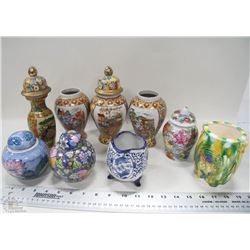 FLAT OF GINGER JARS AND URNS