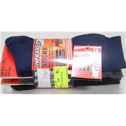 3 PACK OF MENS INFRARED HEAT WAVE SOCKS