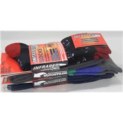 3 PACK OF MENS INFRARED HEAT WAVE SOCKS