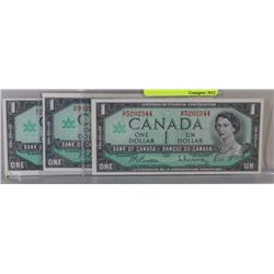 1967 CANADIAN CENTENNIAL BANK NOTES X3
