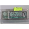 Image 1 : 1954 CANADIAN $1.00  BANK NOTE X2