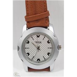 65) NEW CUSTOM FOX WATCH WITH GENUINE LEATHER