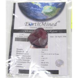 45) NATURAL RUBY 109.3CT WITH COA