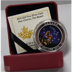 27) RCM 2015 $25 FINE SILVER COIN STAR CHARTS