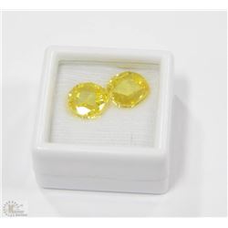 43) LAB CREATED YELLOW SAPPHIRE 12CT TWO PCS