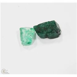 57) NATURAL GREEN COLUMBIA ROUGH EMERALD 32CT