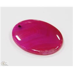 63) ROSE RED AGATE PENDANT 92CT