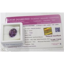 35) NATURAL AMETHYST 6.396CT WITH COA