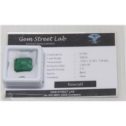 47) EMERALD 9.85 WITH COA