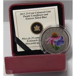 32) RCM 2013 25 CENT COLOURED COIN. PURPLE