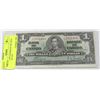 Image 1 : 24) BANK OF CANADA $1 1937 GEM SERIAL NO. T.N.