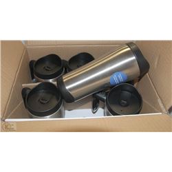 CASE OF 6 STAINLESS STEEL TRAVEL MUGS