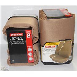 CASE OF TAN UNIVERSAL SEAT COVERS