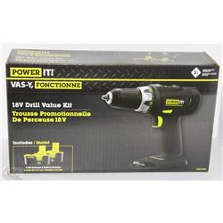 NEW POWER IT 18V DRILL VALUE KIT