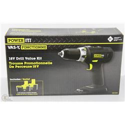 NEW POWER IT 18V DRILL VALUE KIT