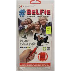 NEW ETREME SELFIE STICK WITH BUILT IN SHUTTER