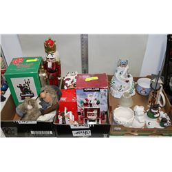 3 FLATS OF CHRISTMAS DECORATIONS