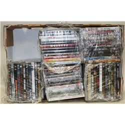 FLAT WITH 60 ASSORTED DVD MOVIES