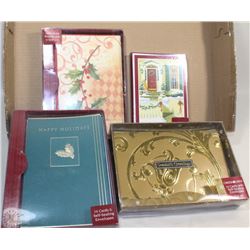 FLAT WITH BOXES OF CHRISTMAS CARDS